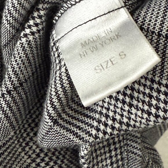 Petersyn Gray Checkered Long Sleeve Blouse With Ruffled Sleeves Size S - Picture 6 of 14